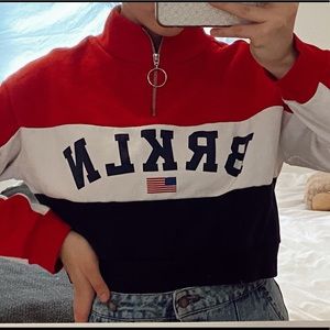 BRKLN crop sweatshirt.